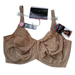 Bali Lilyette Minimizer Underwire Bra with Lace Trim Full Coverage Bra 42DDD NEW